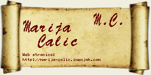 Marija Čalić vizit kartica